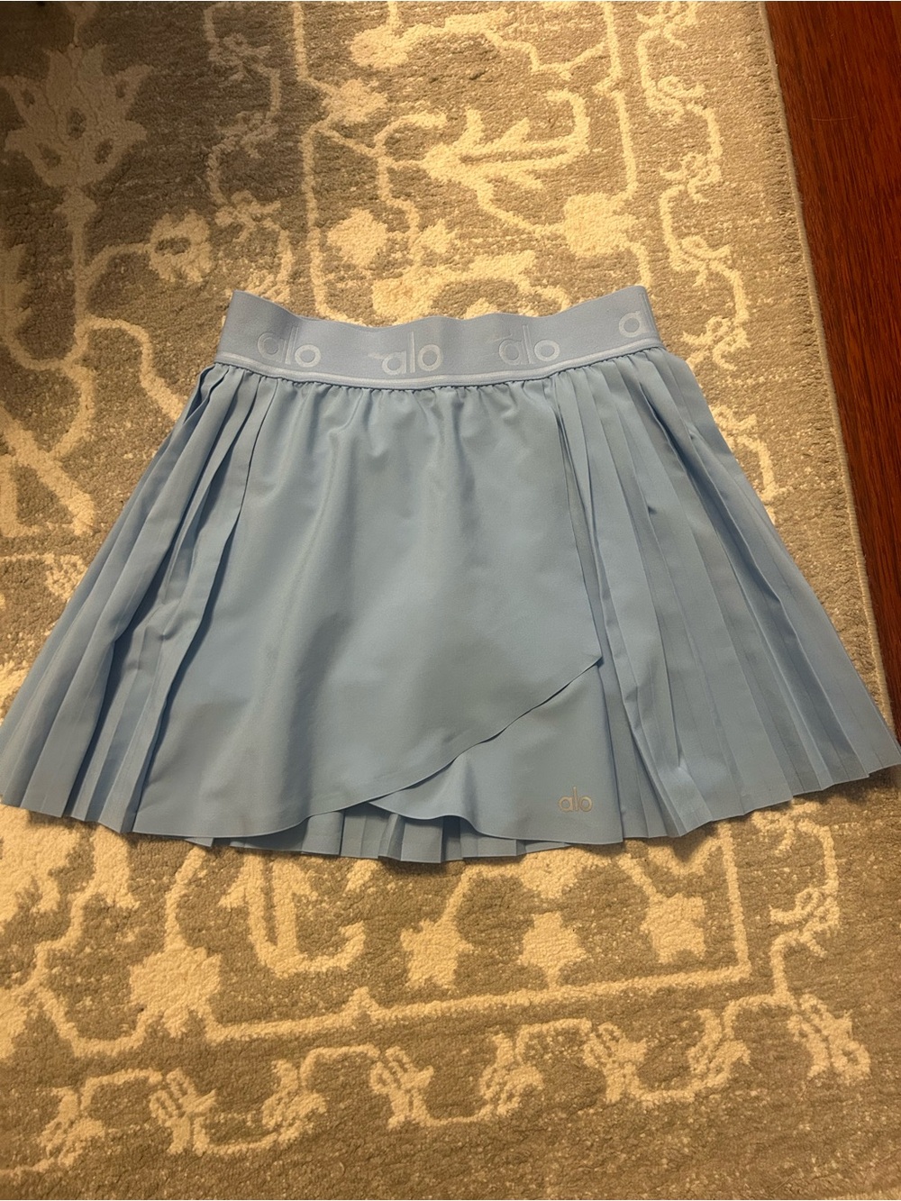 ALO Yoga Light Blue Pleated Skater Skirt